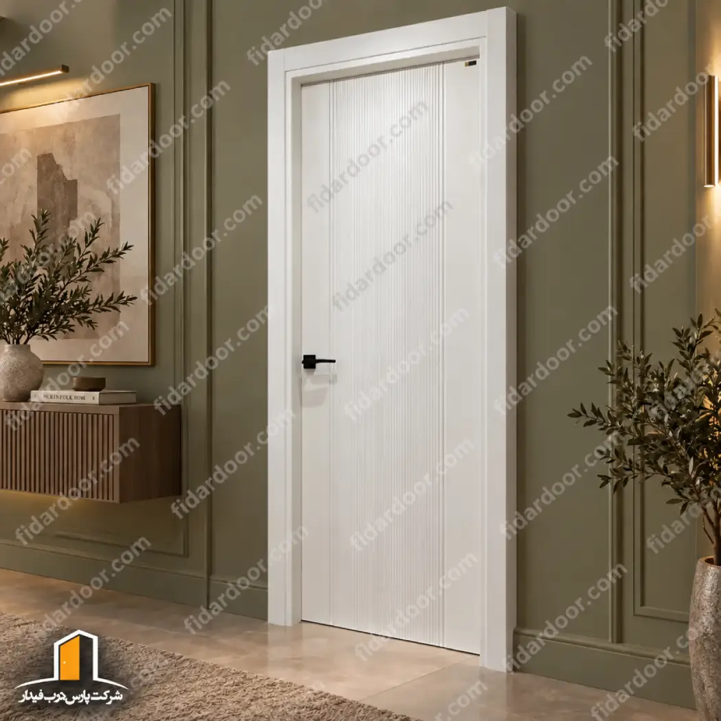 درب اتاق خواب مدرن شیارهای عمودی ساده p-427