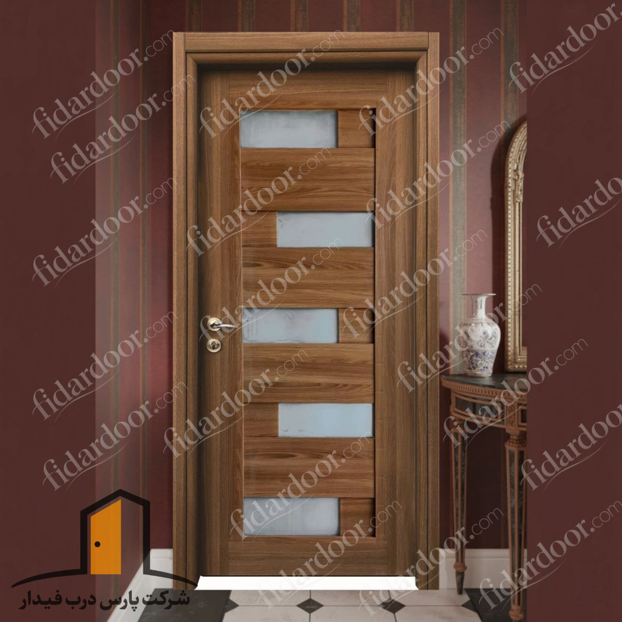 درب داخلی شیشه خور پازلی فیدار tw-30