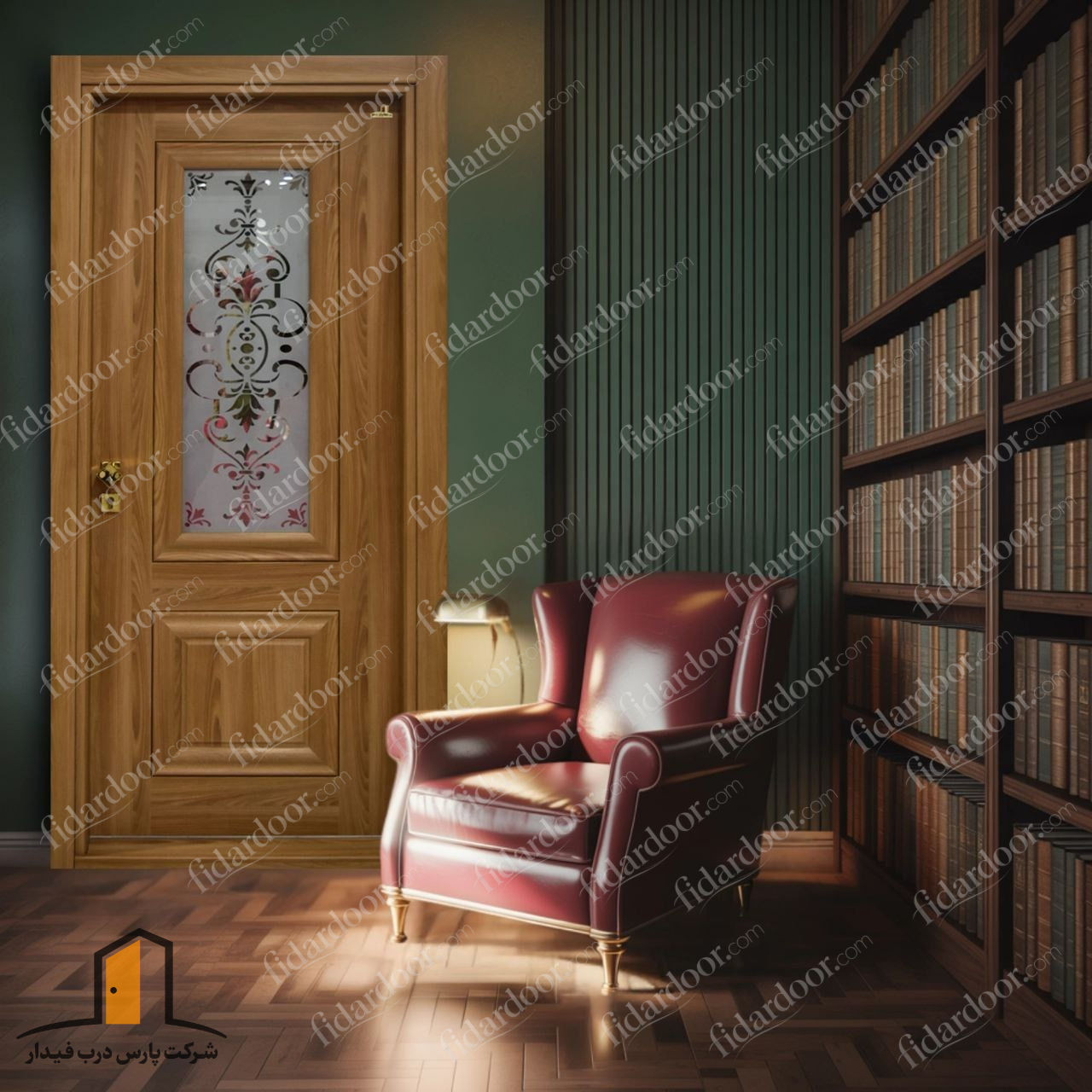 درب چوبی شیشه خور لوکس و شیک فیدار TW-39